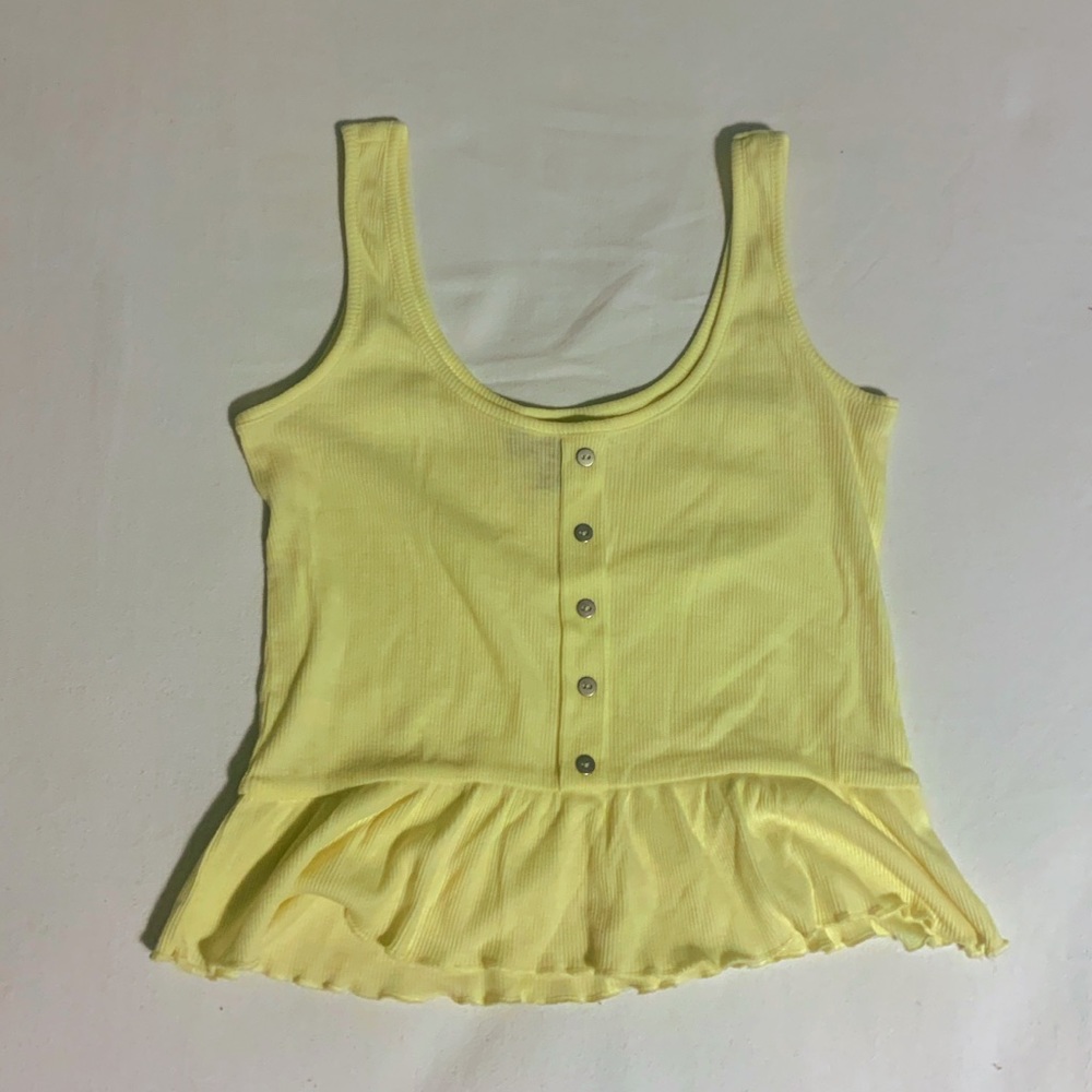 Yellow Ruffle Crop Top